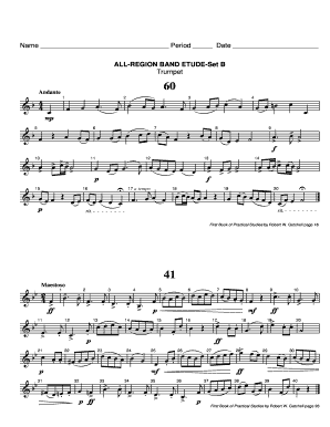 Trumpet Etude Practice Sheet