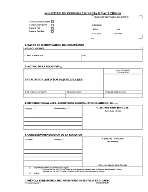 Solicitud de Permiso, Licencia o Vacaciones