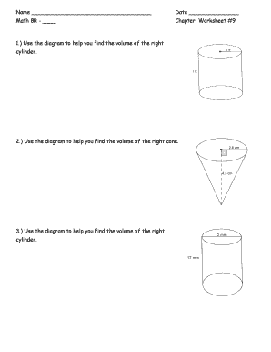 Math 8R Volume Worksheet