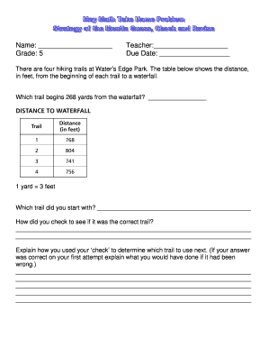 5th Grade Math Homework Assignment