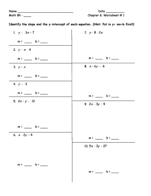 Math 8R Chapter 6 Worksheet