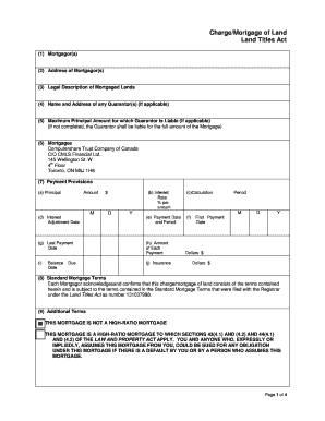 Charge/Mortgage of Land Form