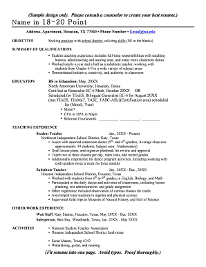 Template for sending resume in email - Teaching Resume Templatedocx - na