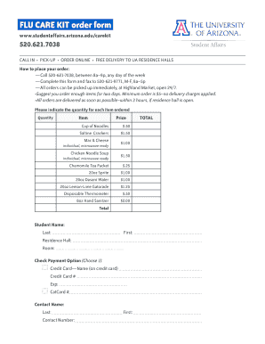 FLU CARE KIT Order Form