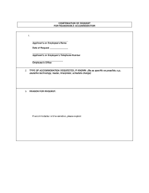 Confirmation of Request for Reasonable Accommodation