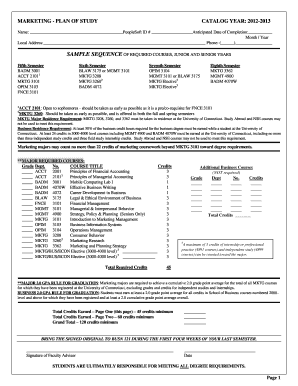 Marketing - plan of study - University of Connecticut - undergrad business uconn