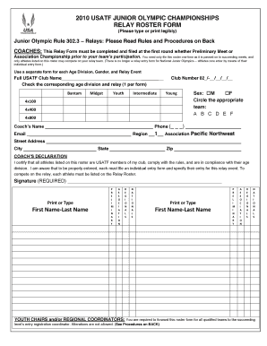 RELAY ROSTER FORM - pntf