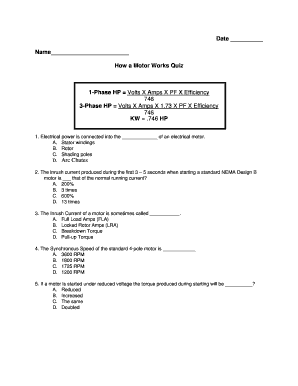How a Motor Works Quiz