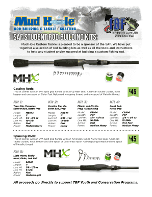 Fillable Online highschoolfishing SAF-Mudhole Rod Kits Sales Sheet