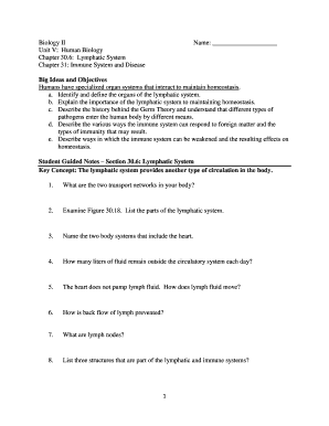 Biology II Student Guided Notes