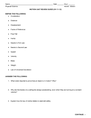 Motion Unit Review Guide