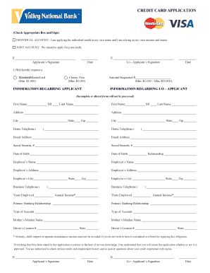 Credit Card Application Form