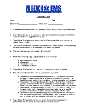 Cyanokit Quiz Form