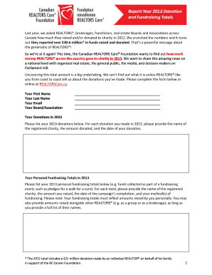 Canadian REALTORS Care® Foundation Donation Form 2013
