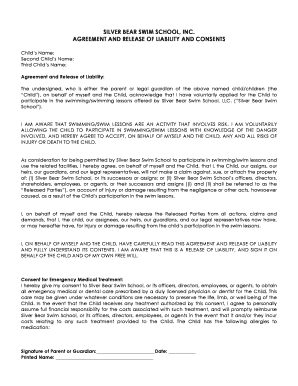 Silver Bear Swim School Liability Waiver