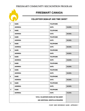 Volunteer Sign-up and Time Sheet with Volunteer and Resource ...