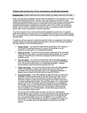 Ontario Joint and Survivor Pension Form