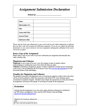 Declaration For Assignment - Fill Online, Printable, Fillable, Blank ...