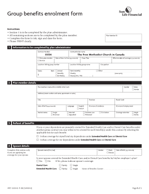 Group Benefits Enrolment Form