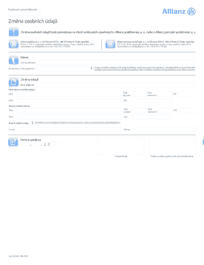 Allianz Insurance Broker Personal Data Change Form