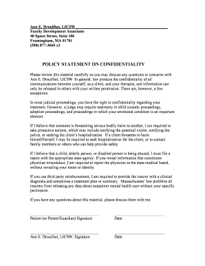 Confidentiality Policy Statement