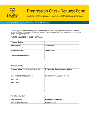 UNSW Progression Check Request Form