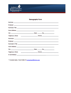 Demographic Form