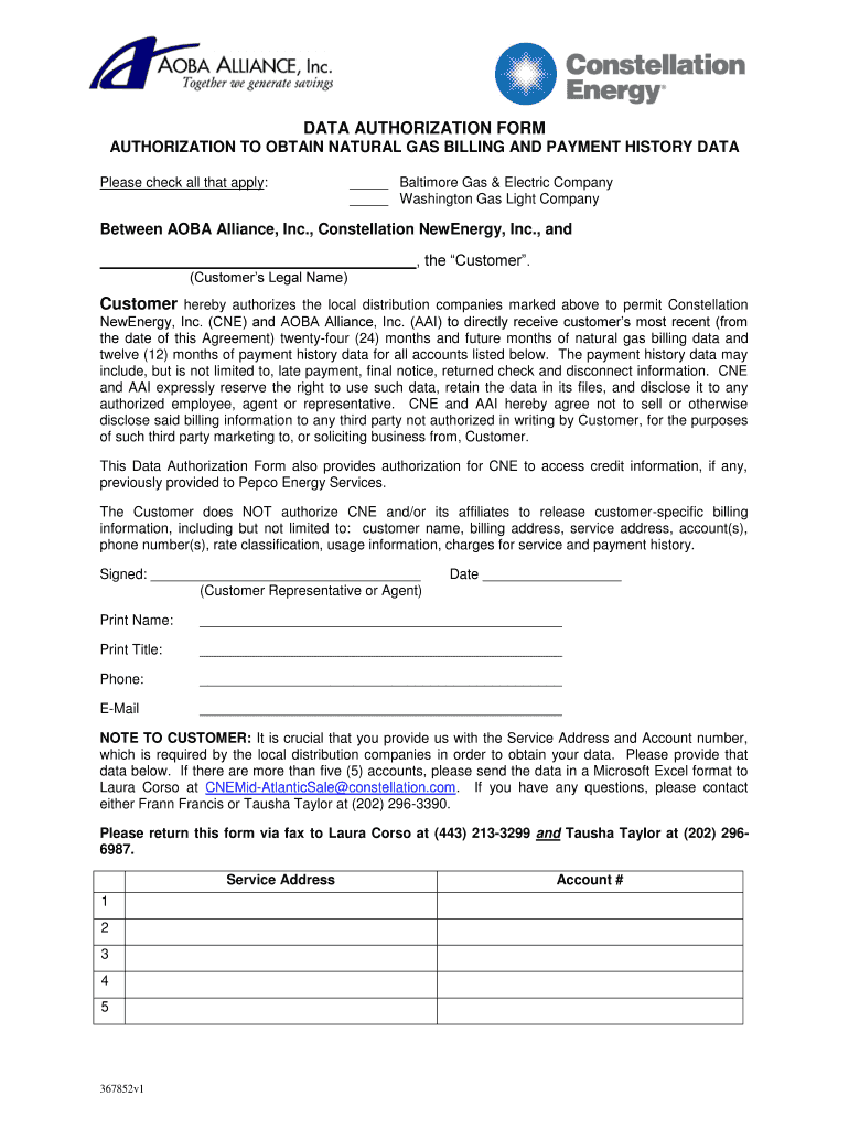 Fillable Online DATA AUTHORIZATION FORM AUTHORIZATION TO OBTAIN NATURAL Fax Email Print pdfFiller