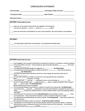 Debit Card Dispute Form