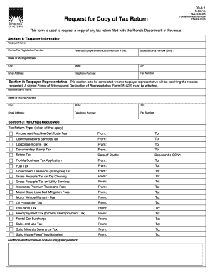 Florida Tax Return Copy Request Form