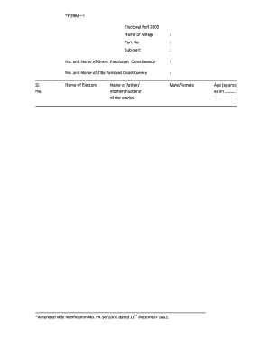 Electoral Roll Form
