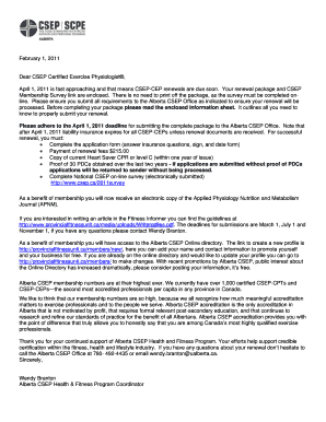 CSEP Certified Exercise Physiologist Renewal Application