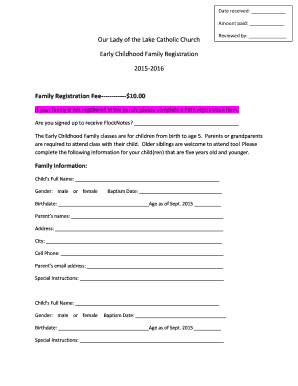 Early Childhood Registration Forms - Our Lady of the Lake Catholic ... - ourladyrockwall