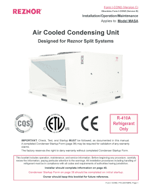 Condenser Startup Form