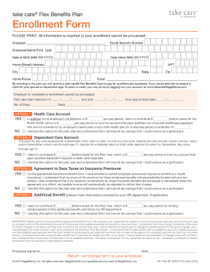 take care® Flex Benefits Plan Enrollment Form