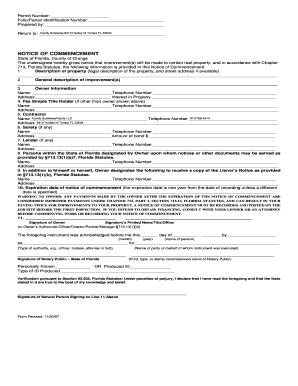 Florida Notice of Commencement