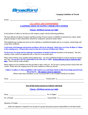 Camping Permit and Guidelines
