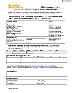 CTS Authorization Form