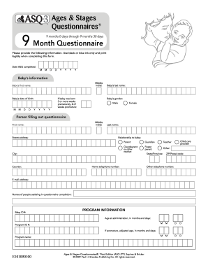 Ages & Stages Questionnaire 9 Month