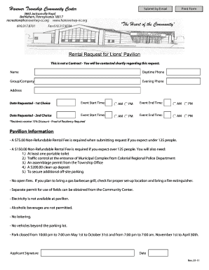 Template for recording blood pressure readings - Hanover Township Community Center 'The Heart of the Community'