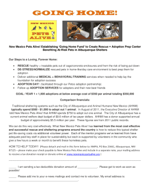 New Mexico Pets Alive Donation Form