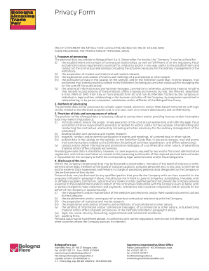 Bologna Privacy Form