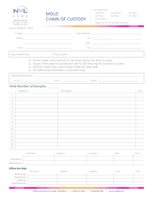 Laboratory Sample Analysis Request Form