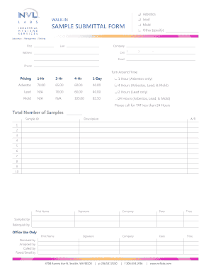 Sample Submittal Form