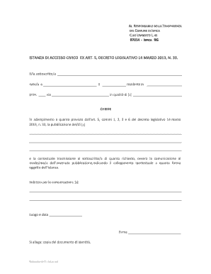 Italian Civic Access Request Form