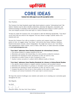 Common Core Skills Sheet