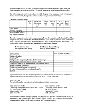 Epworth Sleepiness Test