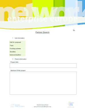 EU Horizon Research Project Proposal Form