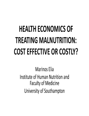 HEALTH ECONOMICS OF TREATING MALNUTRITION COST EFFECTIVE - irspen