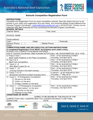 Schools Competition Registration Form